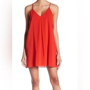 Alice & Olivia Fierra Silk Slip Mini Dress in Red Size M